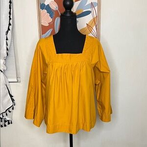 Madewell Square-Neck Top Bronzed Leaf Size M